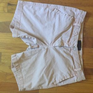 Shell pink denim shorts by J. Crew